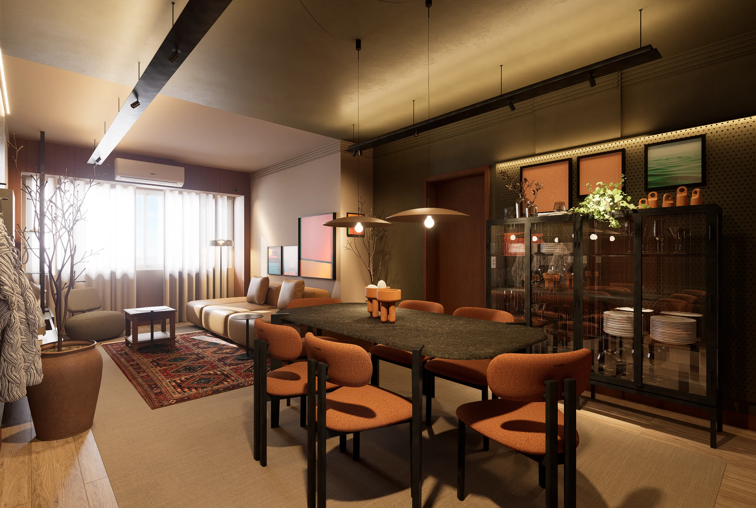 Interiores Apto CD — render 3