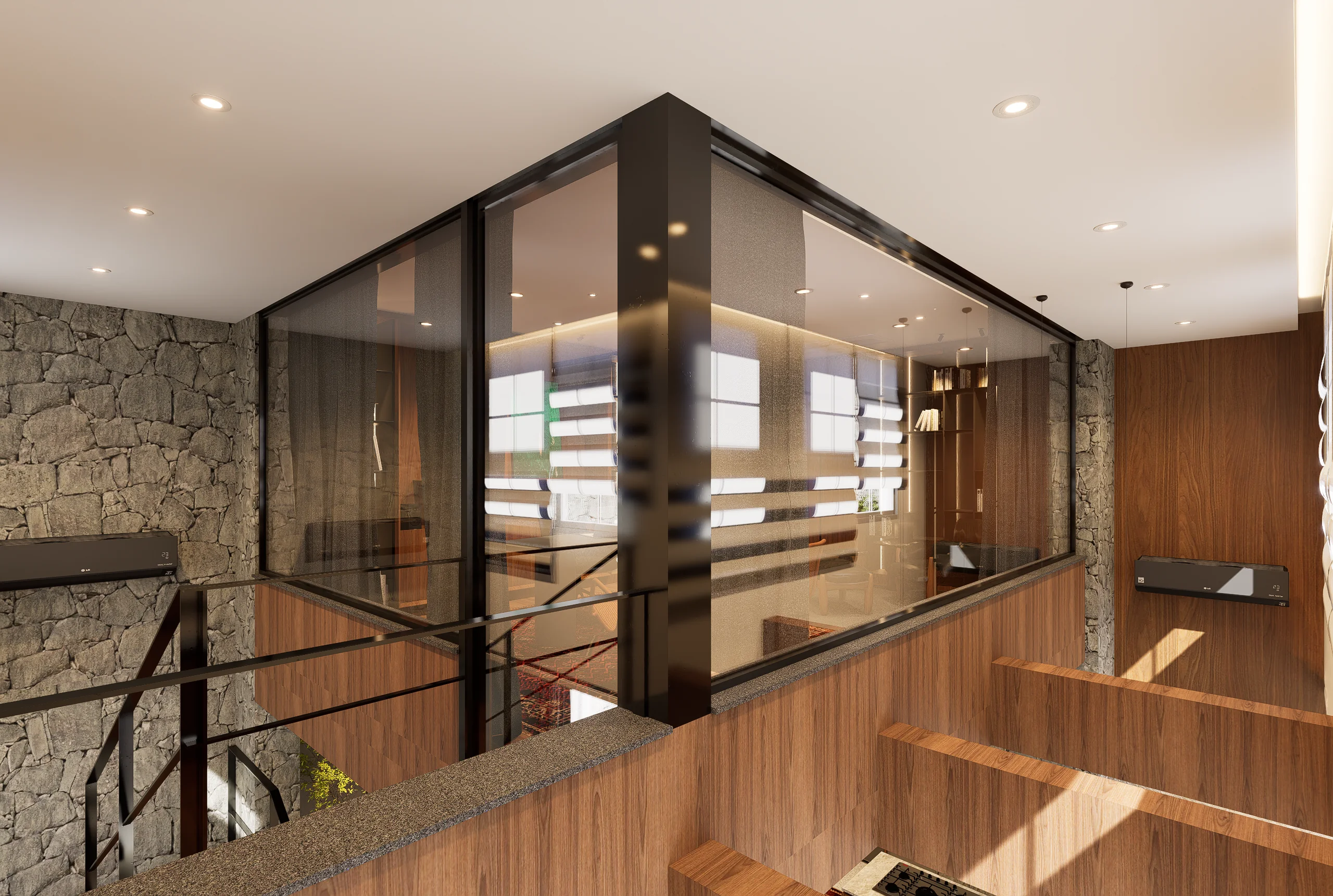 Interiores Área Gourmet e Escritório Família Trombetta — render 10